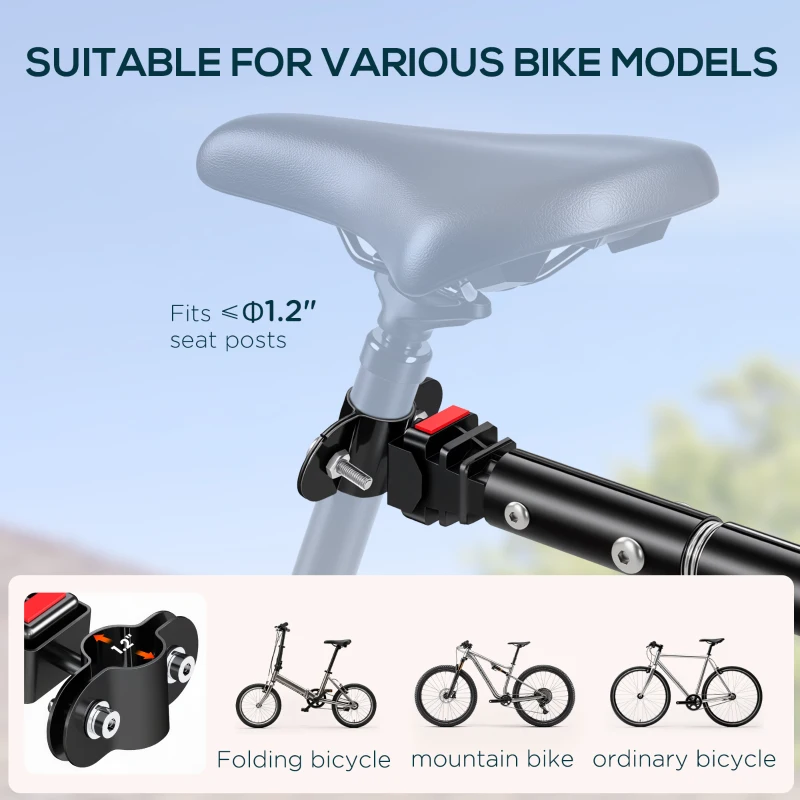 Aosom Bicycle Cargo Trailer with Removable Box and Waterproof Cover, Bike Wagon Trailer with Two 16in Wheels(m-4)
