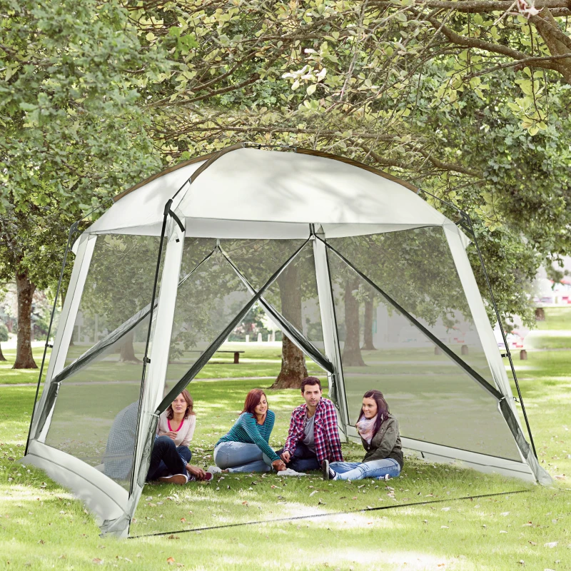 Outsunny 10' x 10' Screen House Room, UV50+ Screen Tent with 2 Doors and Carry Bag, Easy Setup, for Patios Outdoor Camping Activities