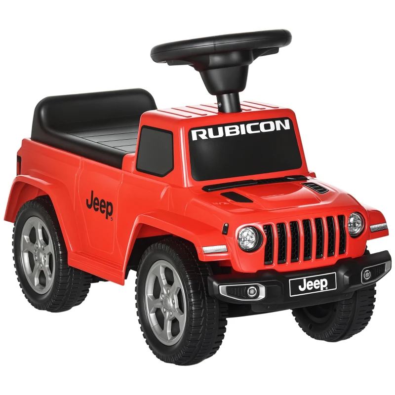 Aosom Kids Ride on Push Car, with Engine Sounds & Under-Seat Storage, Foot-to-Floor Ride on Sliding Car with Horn, Red