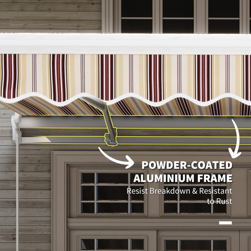 Outsunny 13' x 8' Retractable Awning, Patio Awnings, Sunshade Shelter w/ Manual Crank Handle