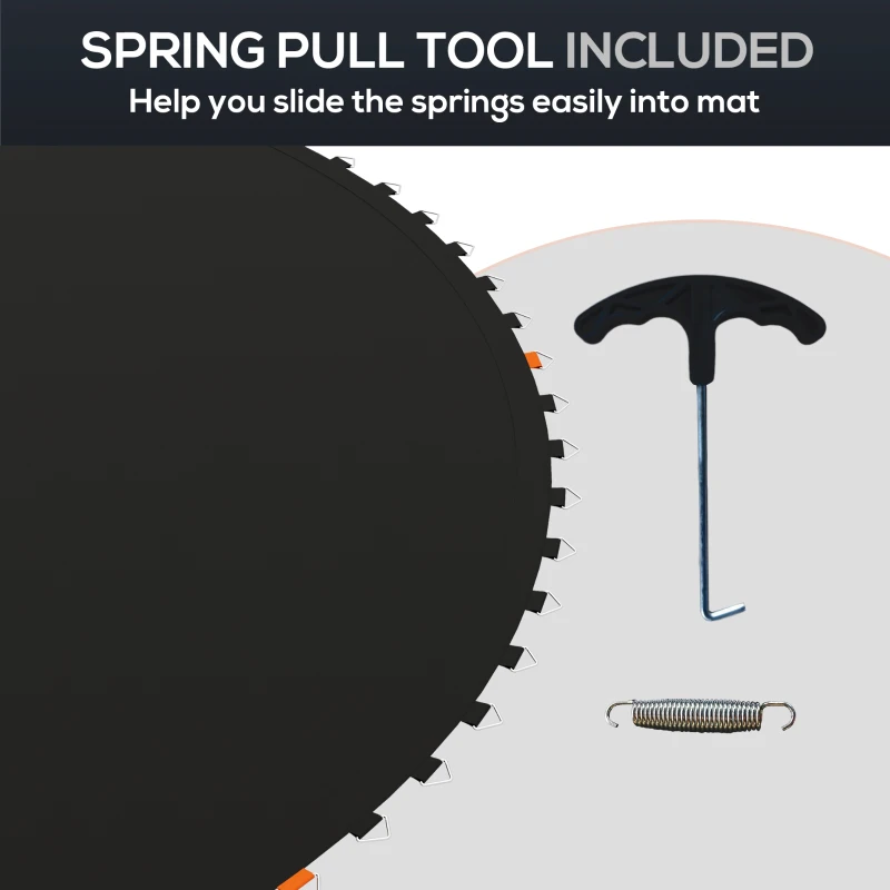 Soozier Trampoline Replacement Mat, Fits 12' Trampoline w/ 72 V-Hooks & 5.5" Springs (Spring & Frame not Included),  Black