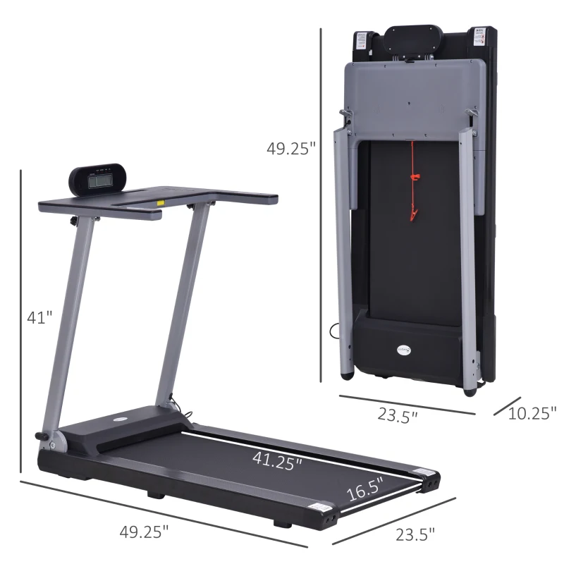 Soozier Foldable Electric Motorized Treadmill Running Machine with 12 Pre-Set Programs 7.5 MPH Max Speed LCD Display for Home Use - Black