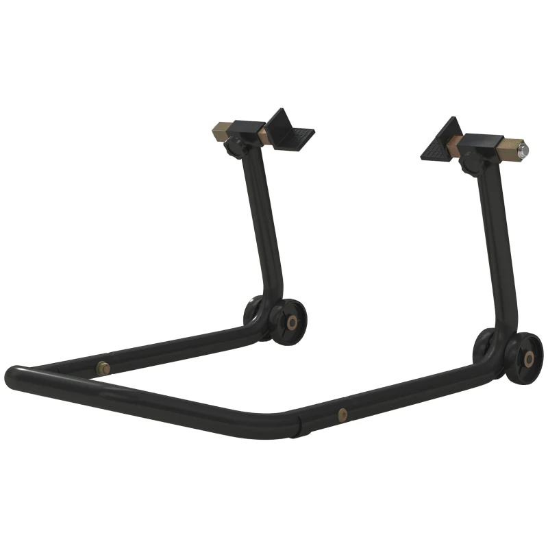 HOMCOM Convertible Motorcycle Stand, Front & Rear Motorcycle Lift with 3 Types of Adaptors, Universal Paddock Lift Stand, Black