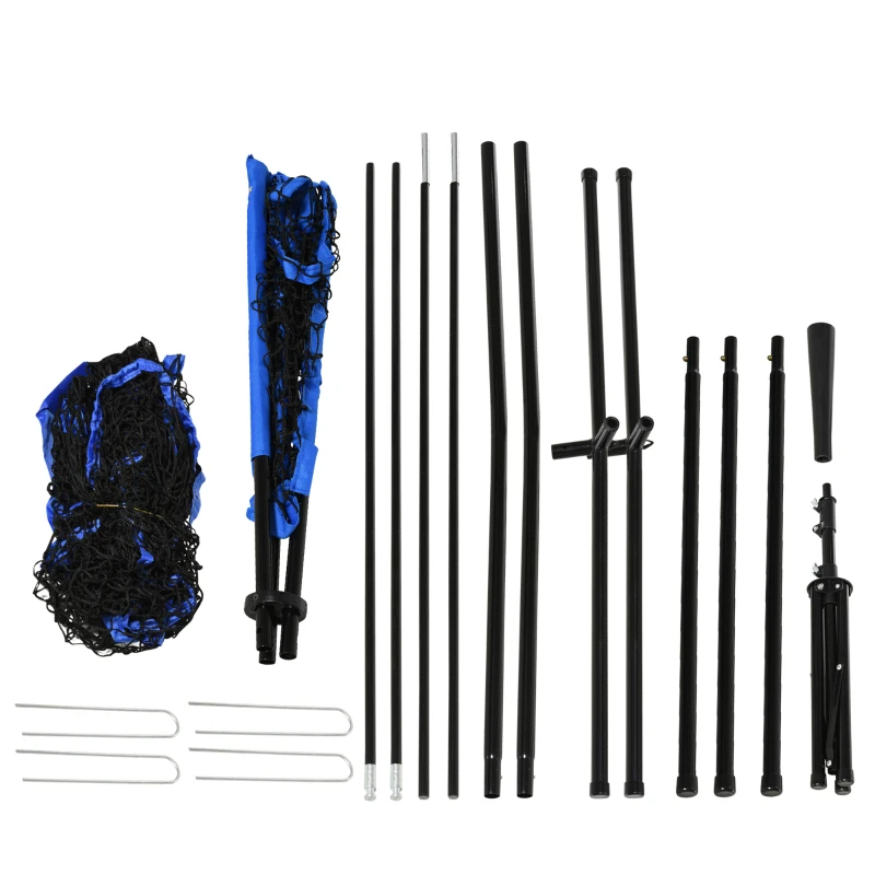 Soozier Baseball Net Set with 7.5x7ft Catcher Net, Ball Caddy, Portable Pitching Net for Hitting, Pitching, Batting, Blue
