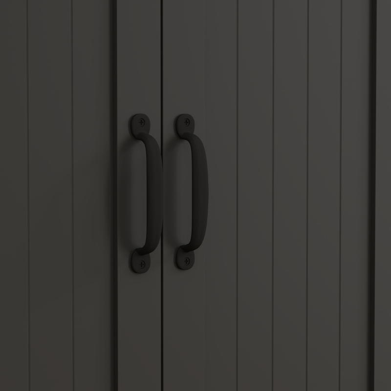 HOMCOM 60" 4-Door Storage Cabinet Multi-Storey Large Space Pantry with Adjustable Shelves Black