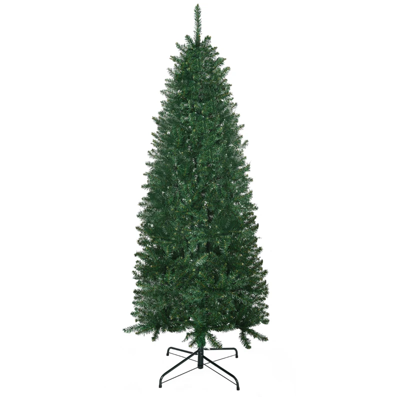 HOMCOM 6' Artificial Christmas Tree, Unlit Xmas Tree with Realistic Branch Tips for Indoor, Home, Holiday, Green