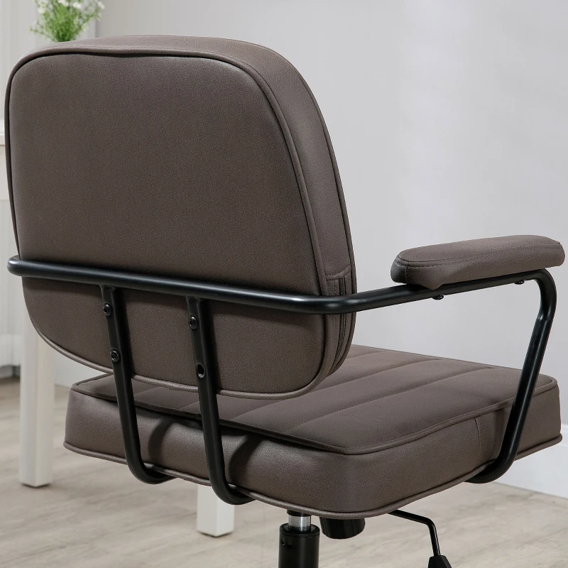 Vinsetto Microfiber Office Chair Desk Chair with 360 Degree Swivel Wheels Adjustable Height Tilt Function Light Brown