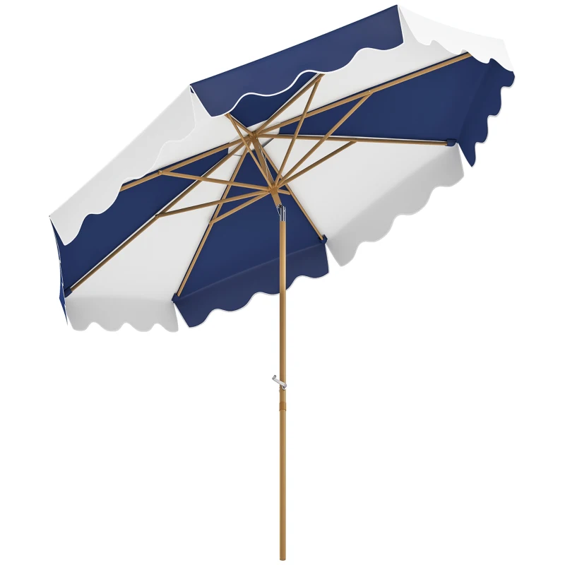 Outsunny 9FT Patio Umbrella with 8 Ribs, Crank & Tilt, UPF 50+ for Garden, Deck, Poolside, Mixed Colour