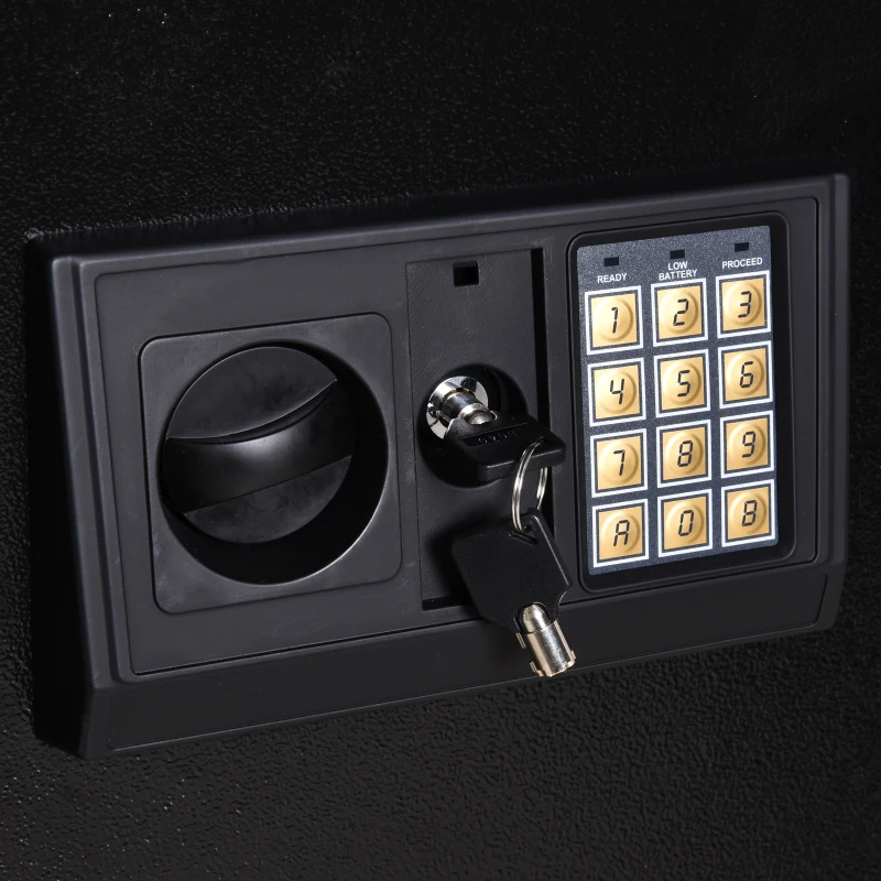 HomCom 56" Steel Electronic 5 Rifle Gun Security Cabinet w/Digital Keypad, Keys,Padded Interior- Black