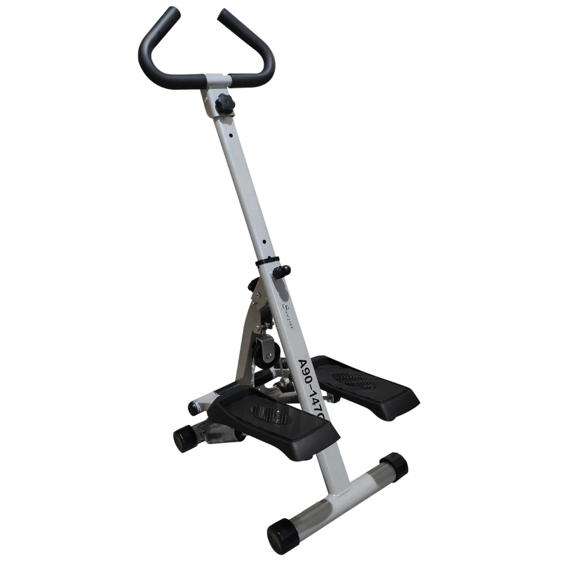 Soozier Height Adjustable Stair Stepper, Stepper Exercise Machine with Handlebar, LCD Monitor, Black