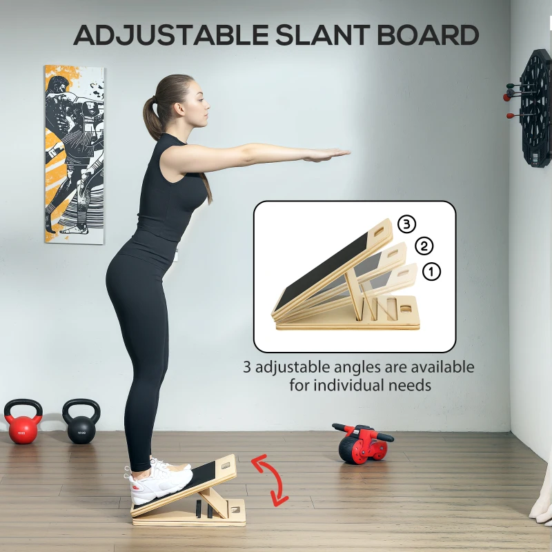 Soozier Pilates Bar Kit with Resistance Bands and Foldable Calf Stretch Board, Pilates Equipment for Full Body Workouts, Grey