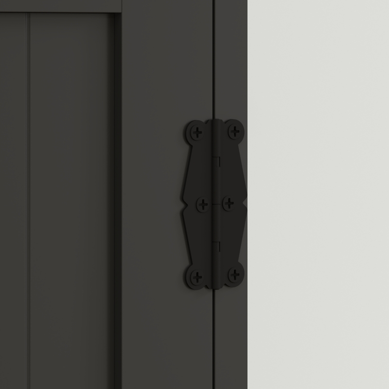 HOMCOM 60" 4-Door Storage Cabinet Multi-Storey Large Space Pantry with Adjustable Shelves Black