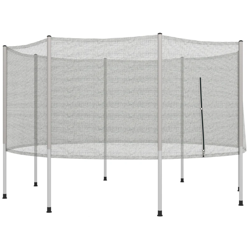 Soozier 2FT Replacement Trampoline Net Enclosure Safety w/ 8 Poles, Grey