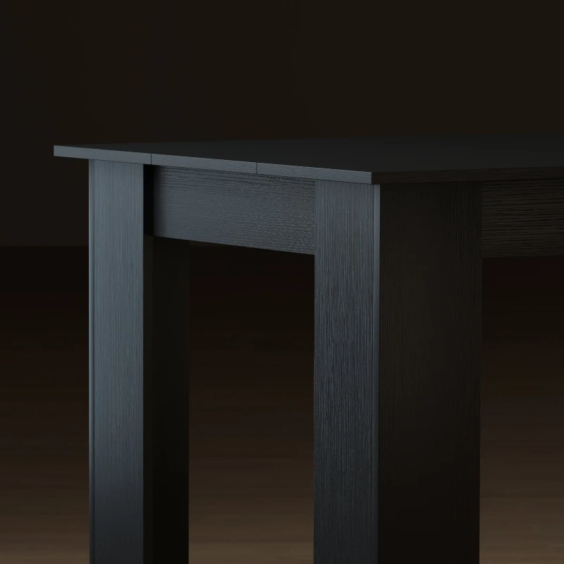 HOMCOM 63" Kitchen Table for 4-6 People, Dining Table with Wood Effect for Dining Room, Black