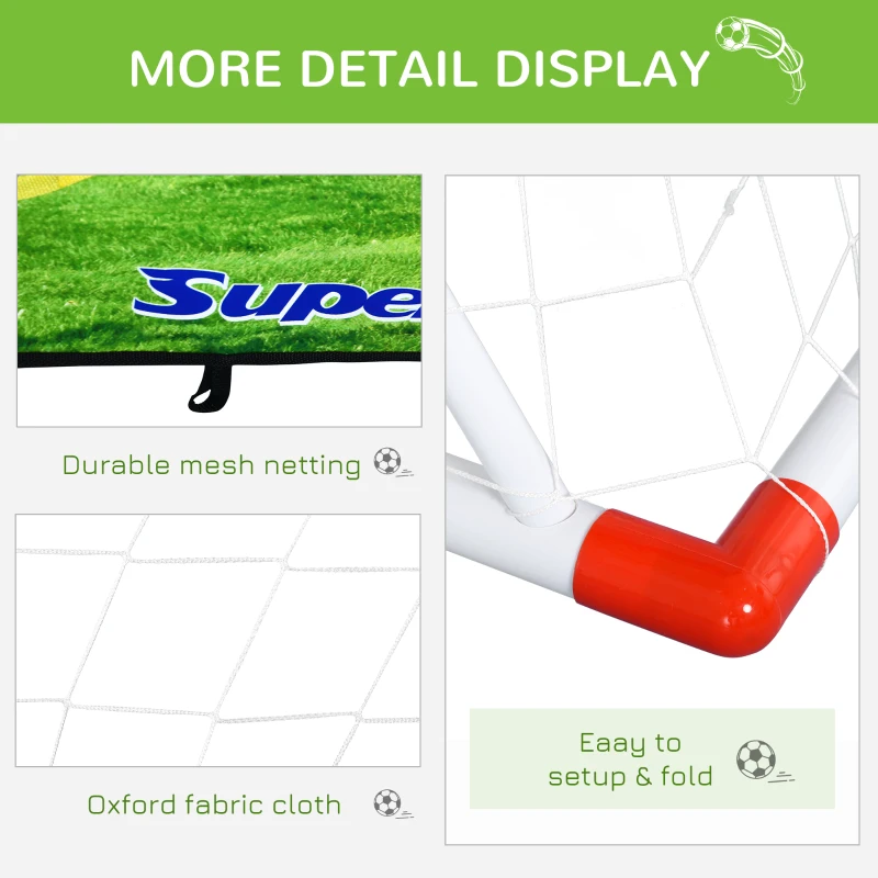 HOMCOM 2-in-1 Portable Soccer Goal for Children for Indoor/Backyard Training Practice w/ Target Net