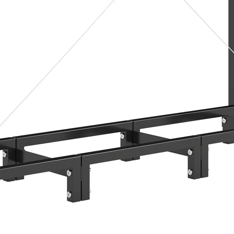Outsunny 4 ft Firewood Rack with Customisable Width & Height, Cable Reinforcement, 616 lb Capacity Log Store Indoors, Black
