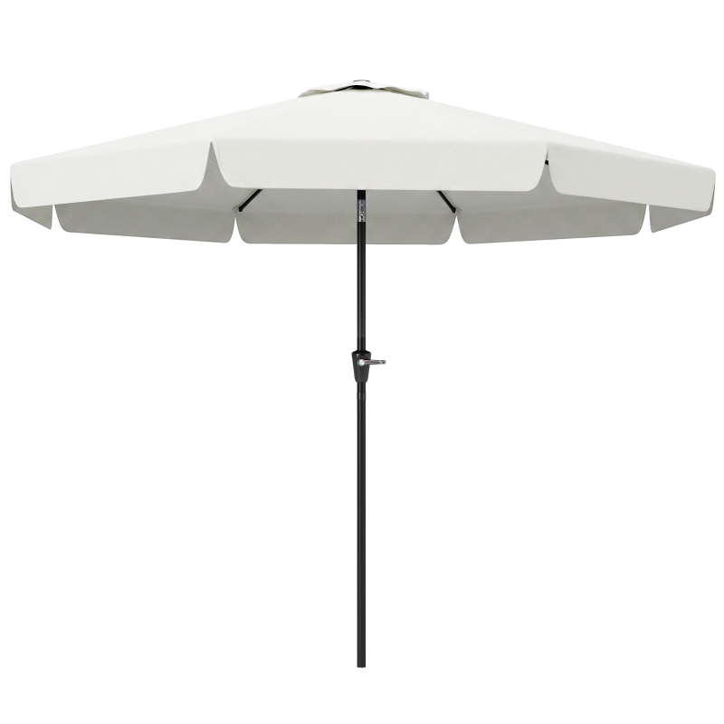 Outsunny 8.5 ft Outdoor Market Table Umbrella, Round Patio Umbrella with Tilt and Crank for Garden, Backyard, Deck, Cream White