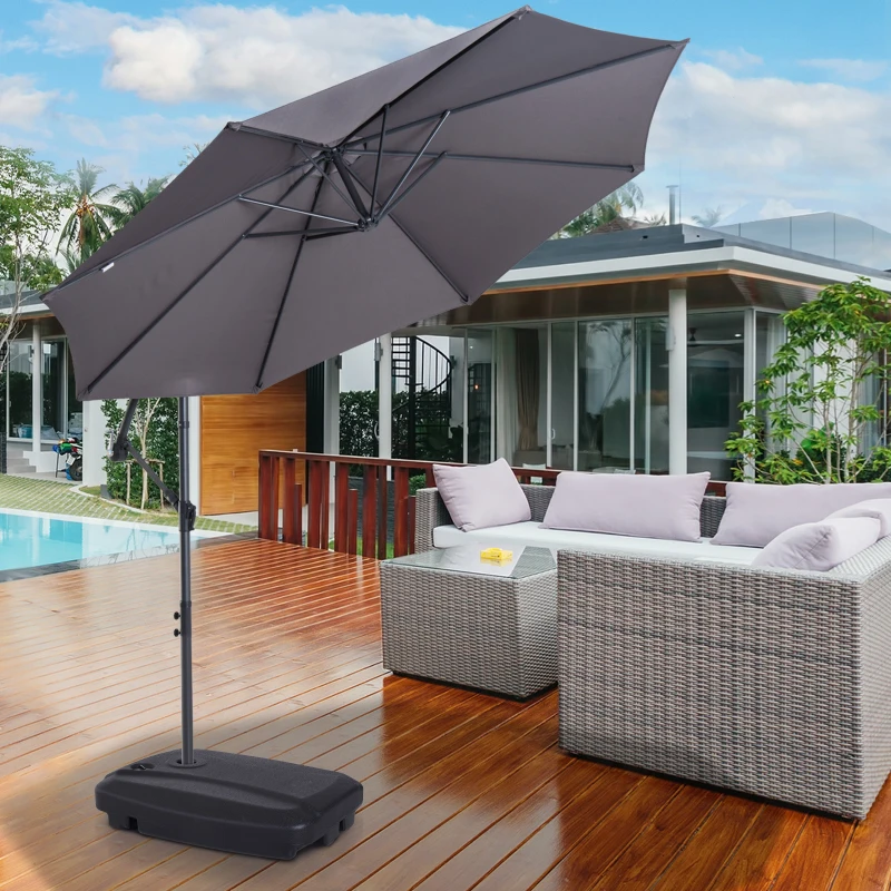 Portable Umbrella Base Parasol Stand Fill With Sand or Water Black