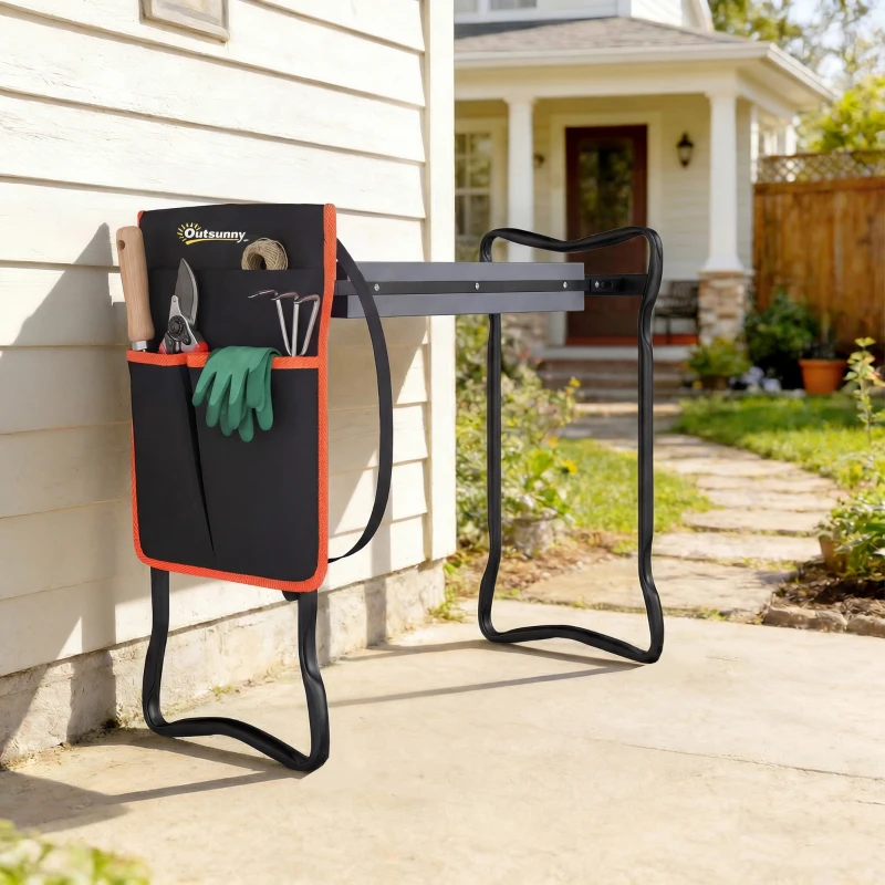 Outsunny Garden Kneeler and Seat, 330lbs Heavy Duty Gardening Stool with Thick Soft Kneeling Pad