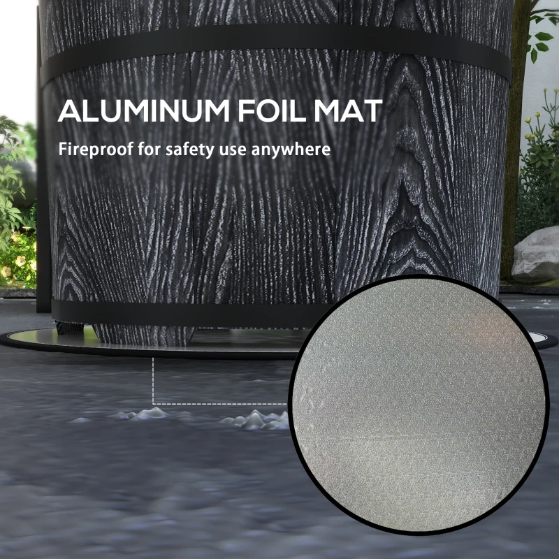 Outsunny Smokeless Fire Pit, Portable Camping Bonfire Stove with Mat for Backyard Patio Picnic, Magnesium Oxide, Black