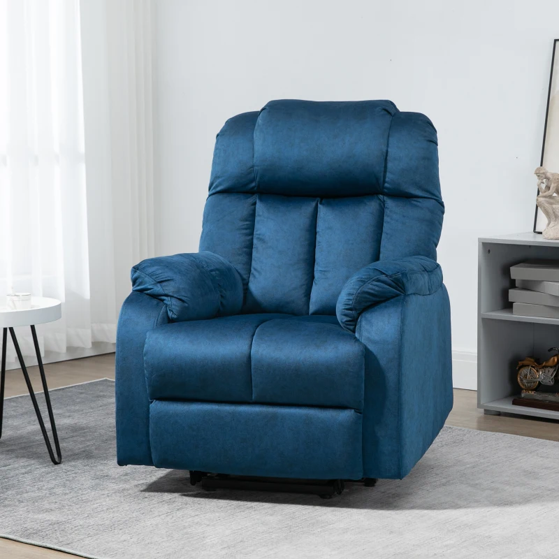 HOMCOM Lift Chair for Elderly Power Lift Recliner Chair with Side Pocket and Remote Control for Living Room Blue