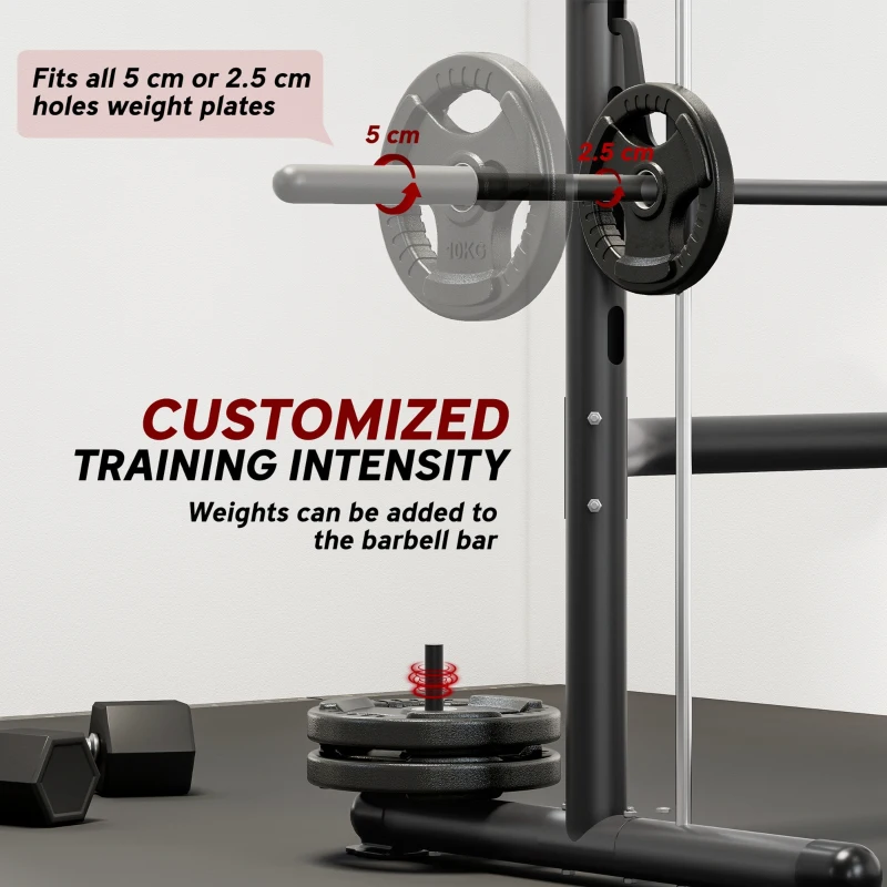 Soozier Squat Rack with Pull Up Bar and Barbell Bar Adjustable Bench Press Multi-Function Weight Lifting Half Rack Black