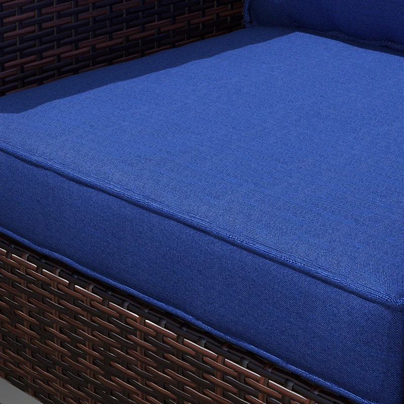 Outsunny Patio Chair Cushions Set of 4 with Seat & Backrest, Fade Resistant Seat Replacement Cushion Set, Navy Blue