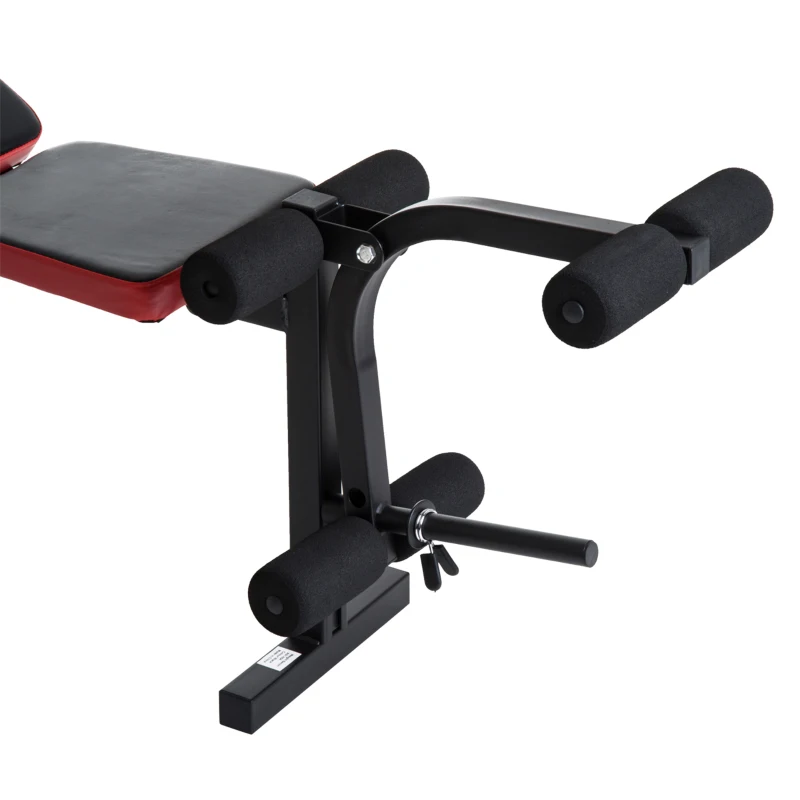Soozier Adjustable Weight Bench with Leg Developer Barbell Rack for Weight Lifting and Strength Training