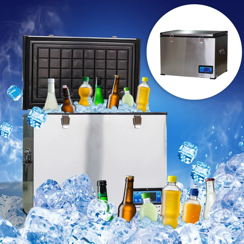 HOMCOM 12V/24V Portable Car Freezer Refrigerator Mini Fridge Cooler - 45 Liter