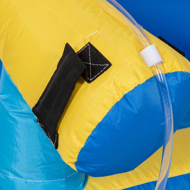Outsunny 5-in-1 Kids Bounce House Inflatable Water Slide with Pool, Water Cannon, Climbing Wall, Inflator Included, Jumping Castle Kids Backyard Activity Outdoor Water Play Toy
