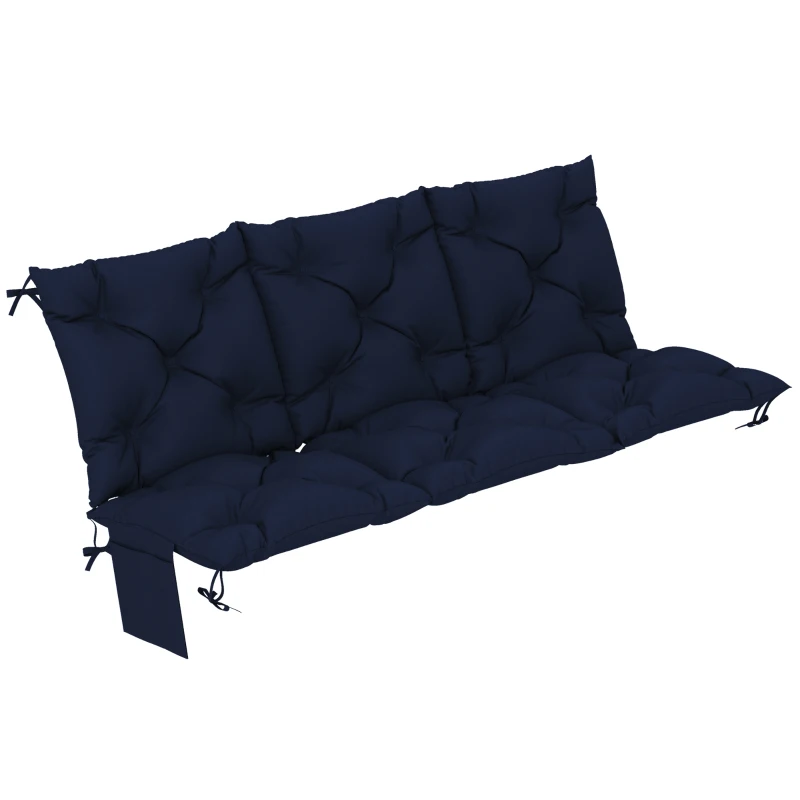 Outsunny Bench Cushion Water-Repellent Outdoor Furniture Pad Seater Swing Chair 59.1" x 39.4" Navy Blue