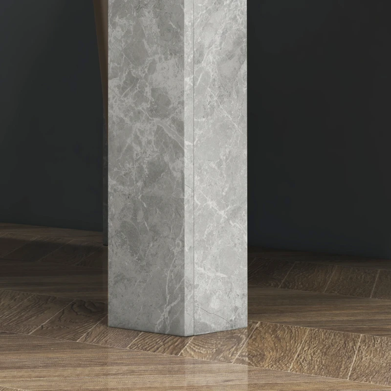 HOMCOM Square Dining Table, Modern Dining Room Table with Faux Cement Effect, Space Saving Small Kitchen Table, Cement Grey