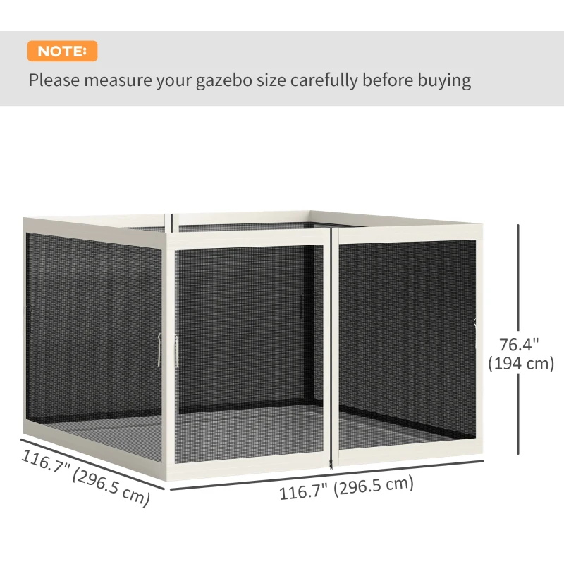 Outsunny Gazebo Mosquito Netting, Replacement Mosquito Netting with Zippers for 10' x 10' Pop-Up Canopy Tent (Mosquito Net Only)
