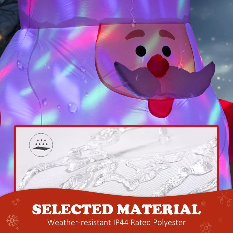 Outsunny 6' Blow-Up Outdoor Yard Display, Inflatable Christmas Santa Claus with Rotating Magic Ball Light for Garden Party
