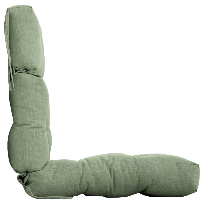 Outsunny Outdoor Patio Chair Seat/Back Chair Cushion Replacement, Tufted Pillow with Thick Filling and String Ties, Light Green