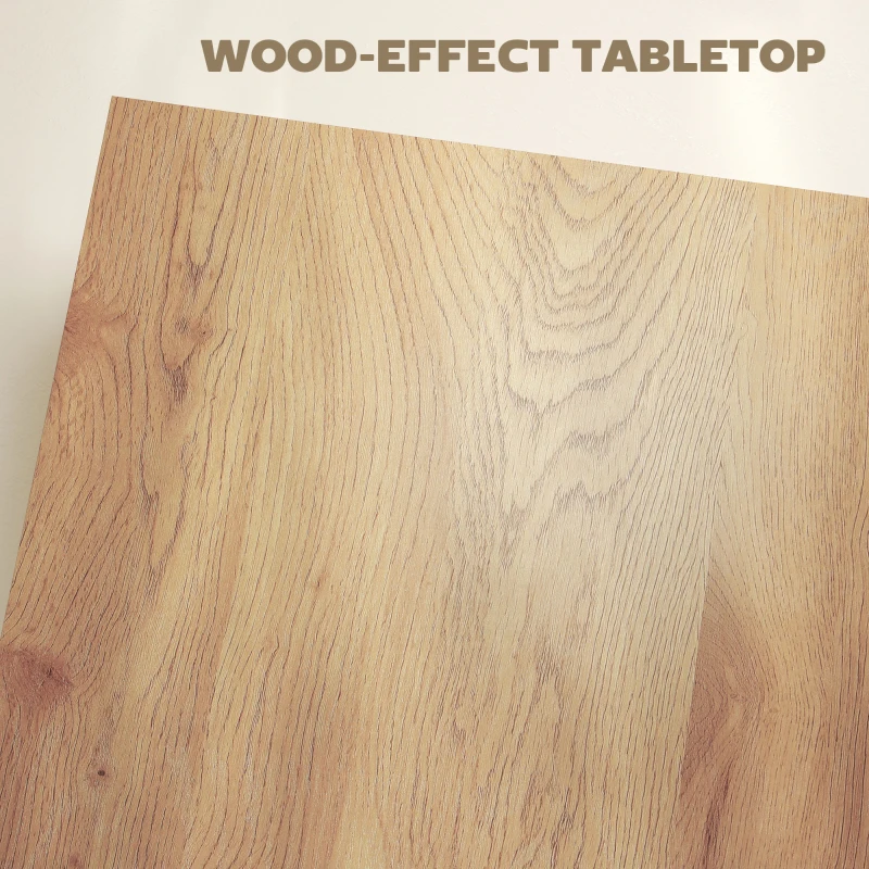 HOMCOM Square Coffee Table, Center Table with 1.6" Thick Tabletop, Natural Wood