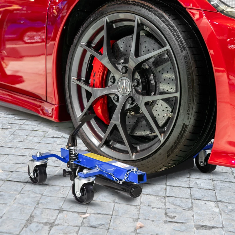 DURHAND Car Dolly Set of 2 with Foot Jack, 4 Wheel