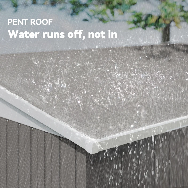 Outsunny 4' x 8' Outdoor Storage Shed Lean to Shed Outdoor Metal Tool Shed with Lockable Door and Air Vents, Light Grey