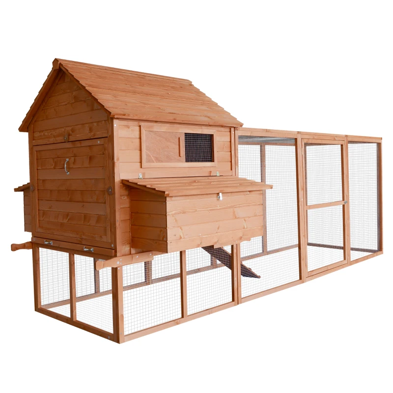 PawHut 144" Large Backyard Hen House Chicken Coop w/ Long Run