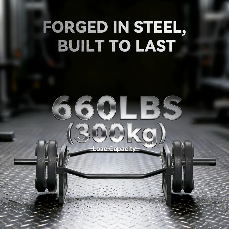 Soozier Trap Bar, Olympic Deadlifting Bar, 2" Hex Barbell Bar for Deadlifts and Shrugs, 660 lbs Capacity, Black