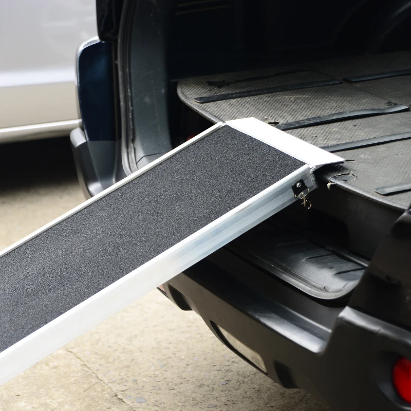 PawHut 72" Portable Bi-Fold Folding Vehicle Pet Ramp for Large Dog or Animals with Safety Lock & Convenient Carry Handle