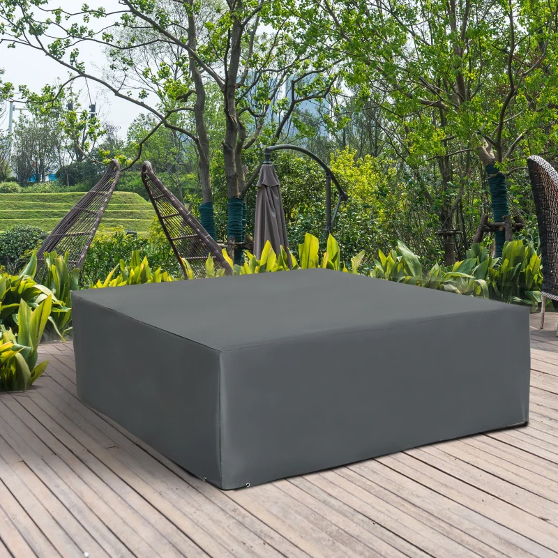 Outsunny Patio Furniture Covers Waterproof for Lounge Chair Set, 600D Heavy Duty Oxford Patio Cover, 80.7" x 75.6" x 24", Grey