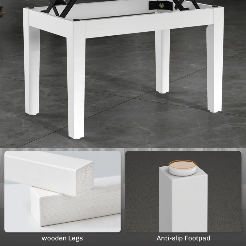 HOMCOM Adjustable Piano Bench with Storage and Soft PU Leather Padded, with Enough Music Storage Design, White