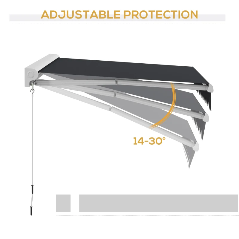 Outsunny 10' x 8' Motorized Awning, Electric Retractable Awning with Remote Controller, Aluminum Frame for Patio Door Window