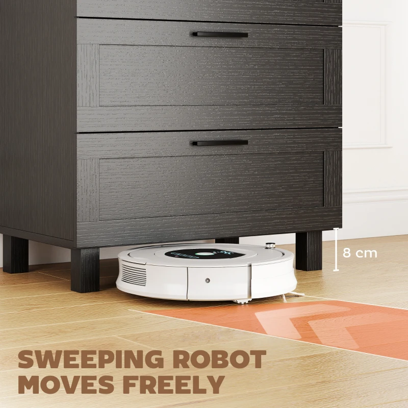 HOMCOM Dresser for Bedroom with 4 Drawers, Chest of Drawers with Solid Wood Legs for Closet, Living Room, Entryway, Black