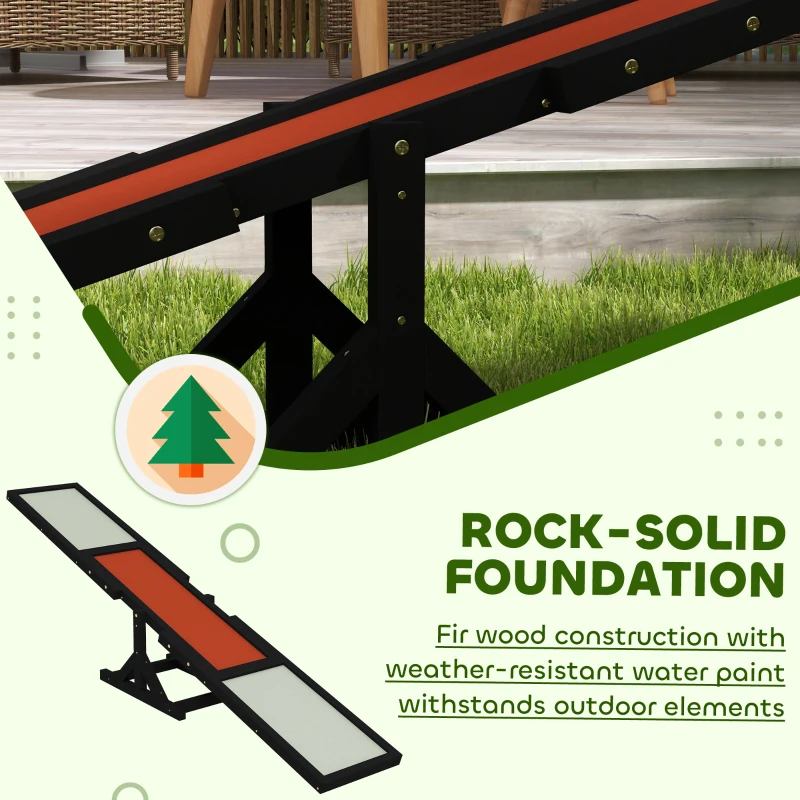 PawHut Wooden Dog Agility Seesaw for Training and Exercise, Black