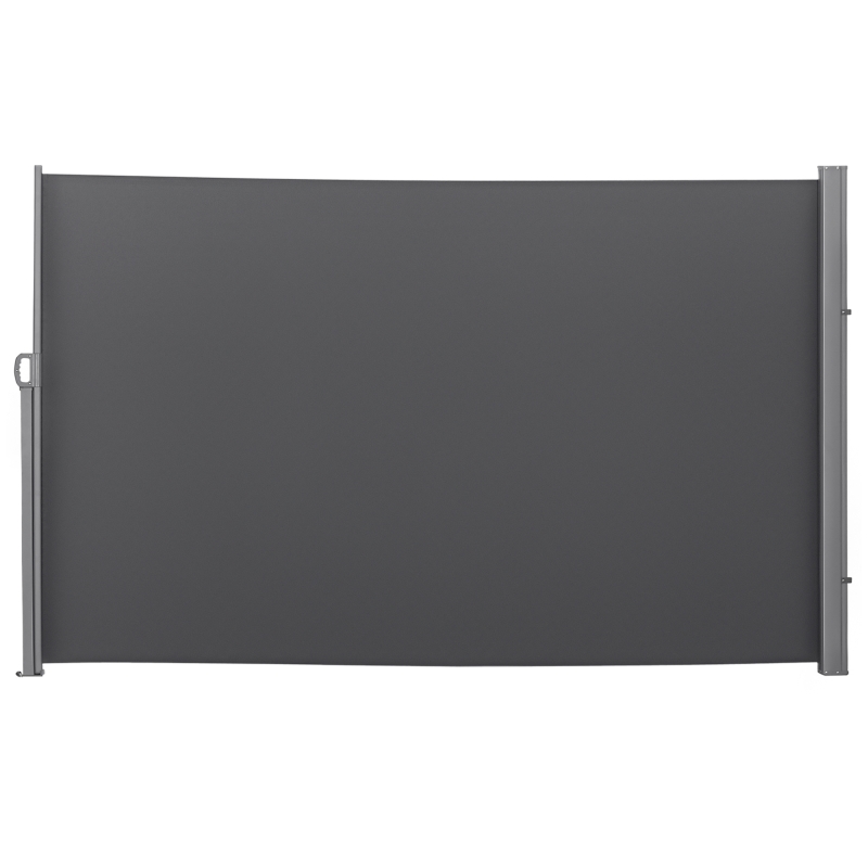 Outsunny 118" x 71" Outdoor Folding Privacy Screen Retractable Side Awning Patio with Resistance to UV Rays and Wind Grey