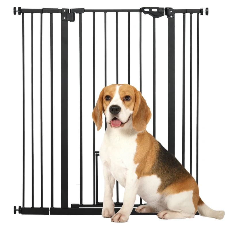 PawHut 41" Easy Open Indoor Dog Gates for Doorways, House, Stair - Black
