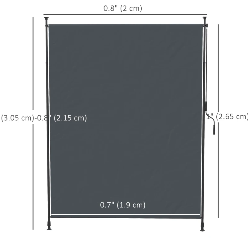 Outsunny 7' x 10' Retractable Patio Awning, Manual Outdoor Privacy Screen with UPF40+ & Water-Resistant Fabric, Grey