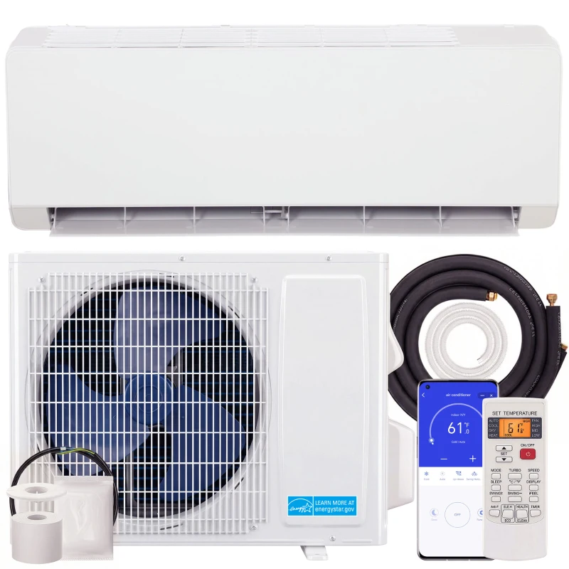 HOMCOM 23000 BTU Mini Split Air Conditioner, 22 SEER2 230V Wifi Enabled Inverter AC Unit & Heat Pump Cools up to 1500 Sq. Ft